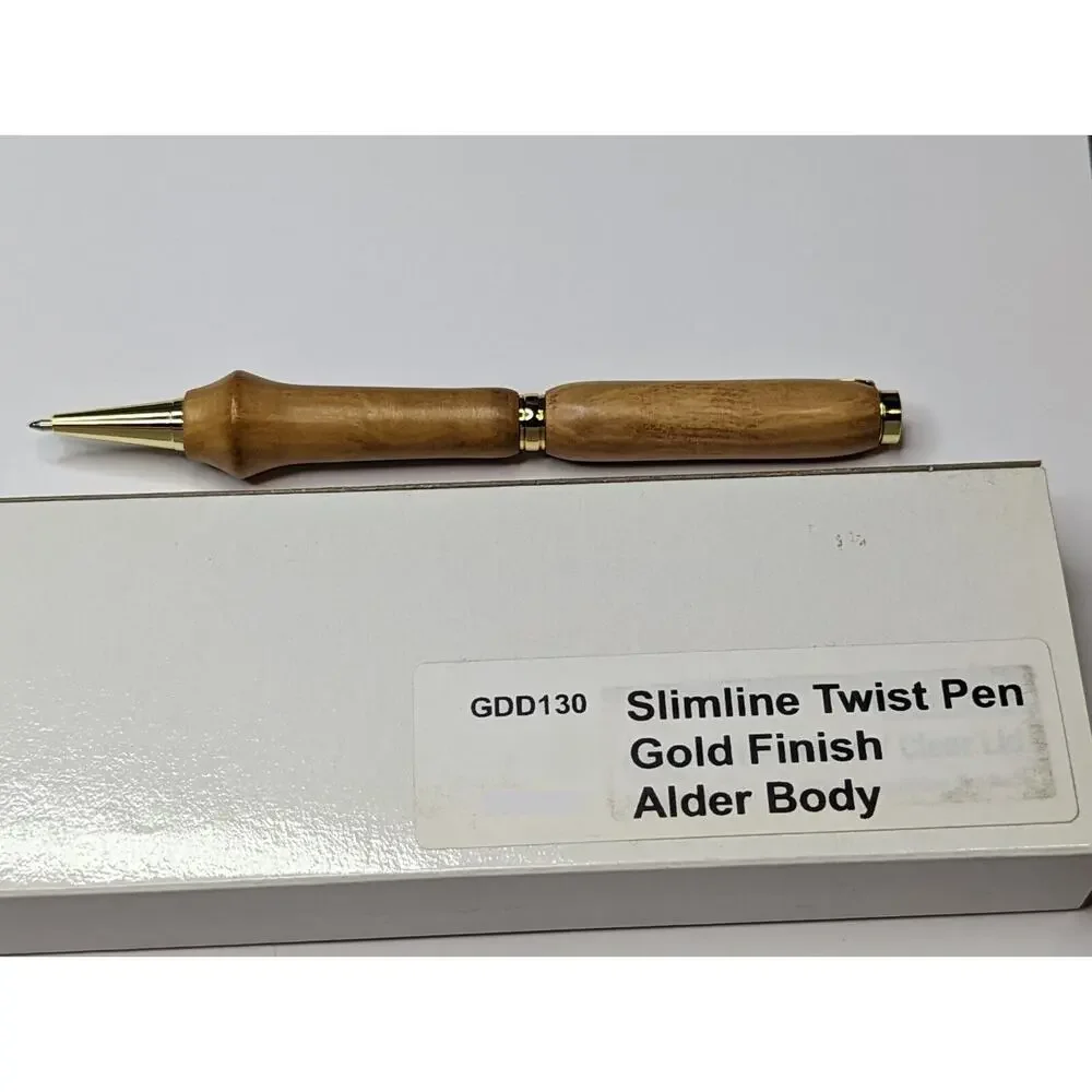 Slimline‎ Twist Pen Gold Finish Alder Body Hand Turned Pen